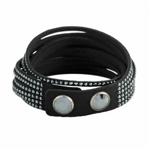 Swarovski 1179237 Slake Black Rhodium-plated Women's Crystal Wrap Brac