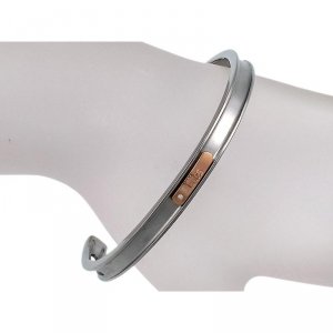 Bliss 20025210 Gold Tytanium With 18k Rose Gold Cuff Bracelet Bangle