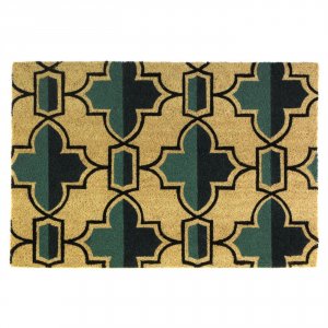 Nikki 5001017 Viola Two-tone Geometric Coir Door Mat - Stylish  Durabl