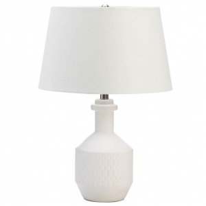 Nikki 5001108 Lamp With Geometric Detailing - White