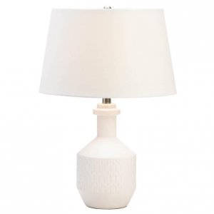 Nikki 5001108 Lamp With Geometric Detailing - White