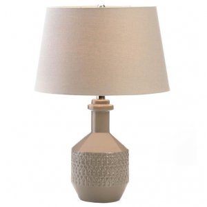 Nikki 5001006 Gray Porcelain Table Lamp With Linen Shade