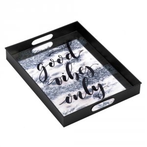 Nikki 5001092 Good Vibes Only Mirrored Metal Tray