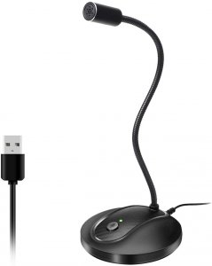 Jounivo 8541708602 Usb Desktop Microphone With Mute Button, Plug Play 