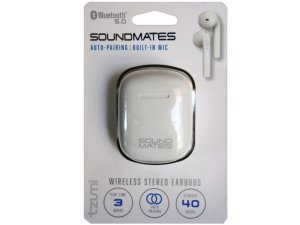 Bulk HD164 Tzumi Sound Mates Wireless Bluetooth Earbuds In White