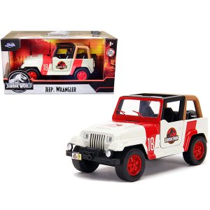 Jada 32129 Jeep Wrangler 18 Jurassic Park Red And Beige Jurassic World