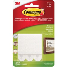 3m 17201-ES Command Medium Picture Hanging Strips - 2 Length X 0.75 Wi