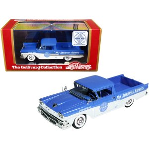 Goldvarg GC-PAA-002 1958 Ford Ranchero Ground Crew Car Blue And White 