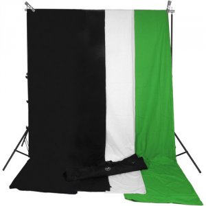 Impacto BGS-1012-SK3 Impact Background System Kit With 10x12' Black, W