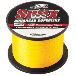 Sufix 660-310Y 832reg; Advanced Superlinereg; Braid - 10lb - Hi-vis Ye