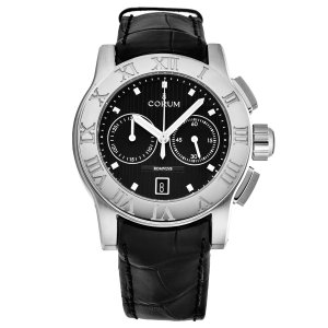 Gart R984/03549 Corum Men's  'romulus' Black Dial Black Leather Strap 