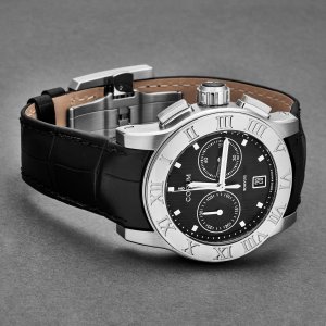 Gart R984/03549 Corum Men's  'romulus' Black Dial Black Leather Strap 