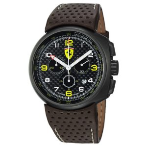 Brav FE10IPGUNCPFC Ferrari Men's  'classic' Black Dial Brown Leather S