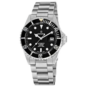 Brav 1571.2137 Grovana 1571.2137 Men's 'diver' Black Dial Stainless St