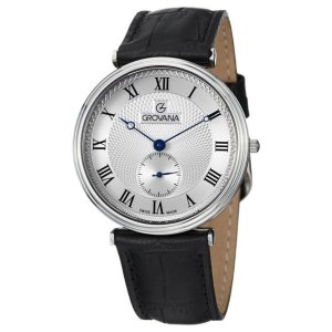 Brav 1276.5538 Grovana 1276.5538 Men's Silver Dial Black Leather Strap