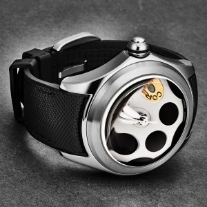 Brav L407/03573 Corum Men's  'bubble' Black Dial Black Rubber Automati