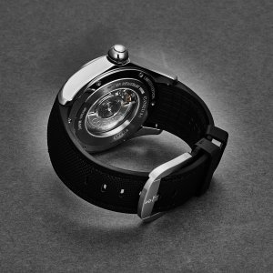 Brav L407/03573 Corum Men's  'bubble' Black Dial Black Rubber Automati