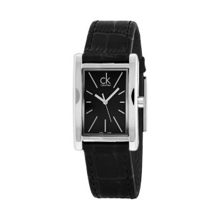 Brav K4P231C1 Calvin Klein Women's  'refine' Black Dial Black Leather 