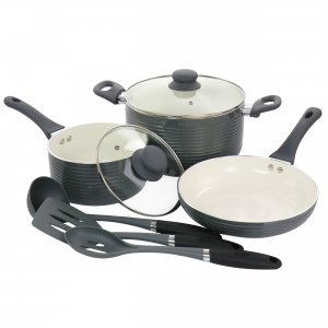 Oster 127761.08 Ridge Valley 8 Piece Aluminum Nonstick Cookware Set In