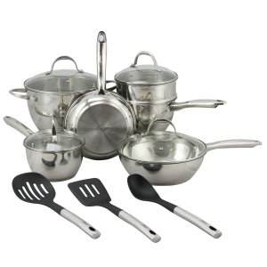 Oster 109543.13 Ridgewell 13 Piece Stainless Steel  Belly Shape Cookwa