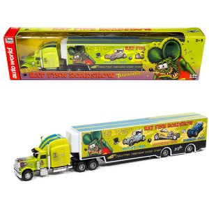 Autoworld AWSP085 Rat Fink Roadshow Transporter Lime Green Metallic Wi