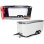 Autoworld AMM1238 Four Wheel Enclosed Car Trailer White With Silver To