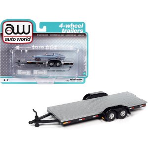 Autoworld AWSP071A 4-wheel Open Car Trailer Silver 164 Diecast Model B