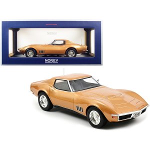 Norev 189031 1969 Chevrolet Corvette Stingray Gold Metallic 118 Diecas