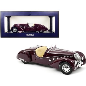 Norev 184695 1937 Peugeot 302 Darl\'mat Roadster Dark Red 118 Diecast 