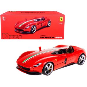 Bburago 16909r Ferrari Monza Sp1 Red With Italian Flag Stripes Signatu