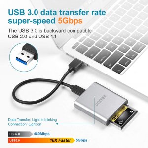 Unitek B07RHN71G4 Cfast Card Reader, Usb 3.0 Usb C Cfast 2.0 Card Read