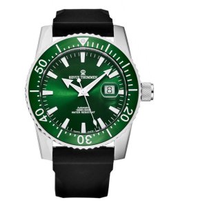 Brav 17030.2534 Revue Thommen 17030.2534 Men's 'diver' Green Dial Rubb