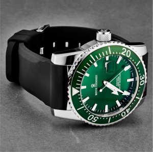 Brav 17030.2534 Revue Thommen 17030.2534 Men's 'diver' Green Dial Rubb