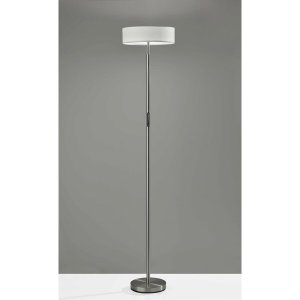 Homeroots.co 372901 Futuristic Brushed Steel Metal Led Torchiere