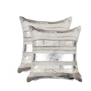 Homeroots.co 316942 18 X 18 X 5 Silver And Gray - Pillow 2-pack