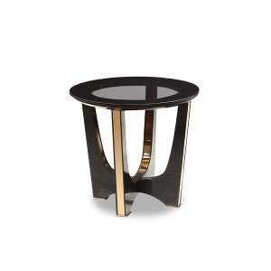 Homeroots.co 284167 22 Black Crocodile And Rosegold End Table