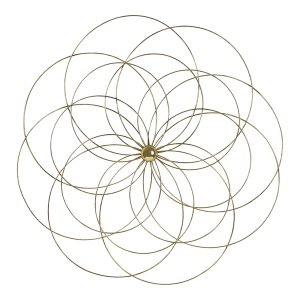 Homeroots.co 376621 Metal Flower Wall Decor With Gold Foils Accent