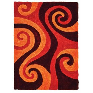 Homeroots.co 369181 22 X 26 Burnt Orange Polyester Accent Rug