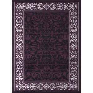 Homeroots.co 368826 33 X 39 Plum Polypropyelene Accent Rug