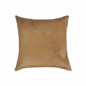 Homeroots.co 316654 18 X 18 X 5 Tan Cowhide - Pillow