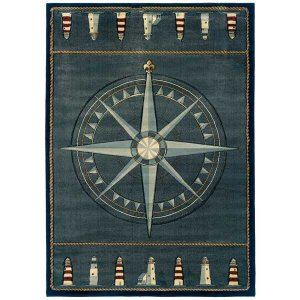 Homeroots.co 368483 31 X 50 Smoke Blue Polypropylene Accent Rug