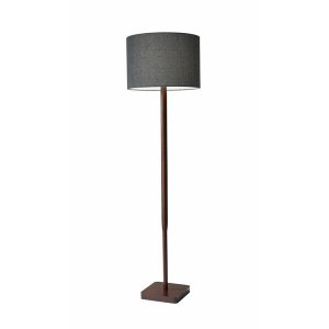 Homeroots.co 372676 Walnut Wood Finish Floor Lamp With Simple Cabin St