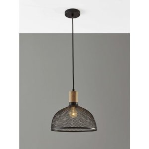 Homeroots.co 372794 Caged Black Metal Large Ceiling Pendant