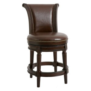 Homeroots.co 380006 39 Walnut Hardwood Frame Upholstered Bar Stool