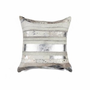 Homeroots.co 316932 18 X 18 X 5 Gray And Silver - Pillow