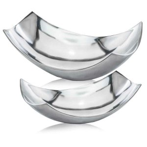 Homeroots.co 354615 Silver Buffed Small Scoop Bowl