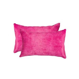 Homeroots.co 317113 12 X 20 X 5 Fuschia, Cowhide - Pillow 2-pack