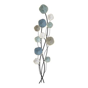 Homeroots.co 376580 3d-layered Stemmed Flowers Metal Wall Decor