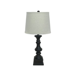 Homeroots.co 380163 Black Table Lamp With Netral Fabric Shade