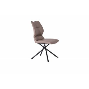 Homeroots.co 370680 Comfy Faux Leather Taupe Dining Or Side Chair Set 